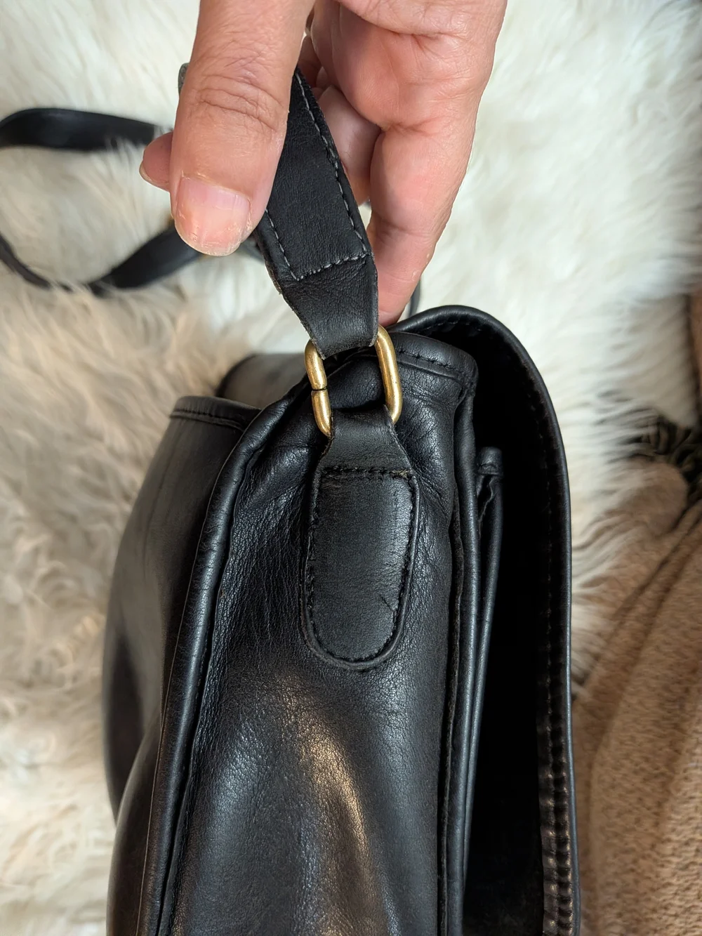 Rare Vintage Coach Small Shoulder Bag #9530 Black Glove-Tanned Leather - Made US